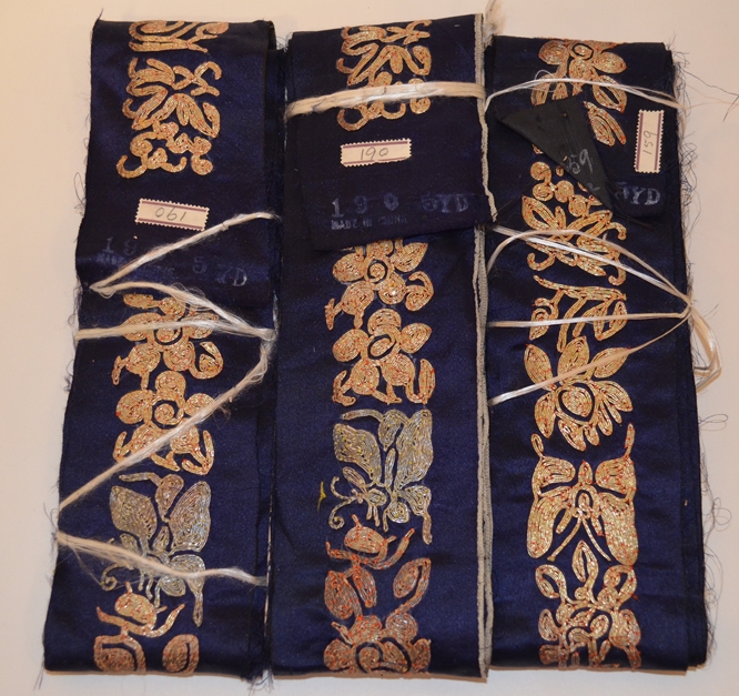 19TH, CENTURY EMBROIDERED BORDER BANDS