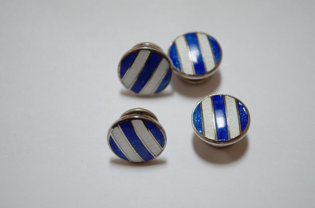 BLUE & WHITE ENAMEL SNAP LINKS