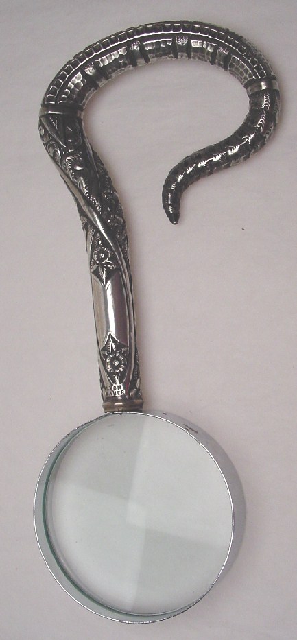 REPOSE STERLING CURVED HANDLE MAGNIFIER