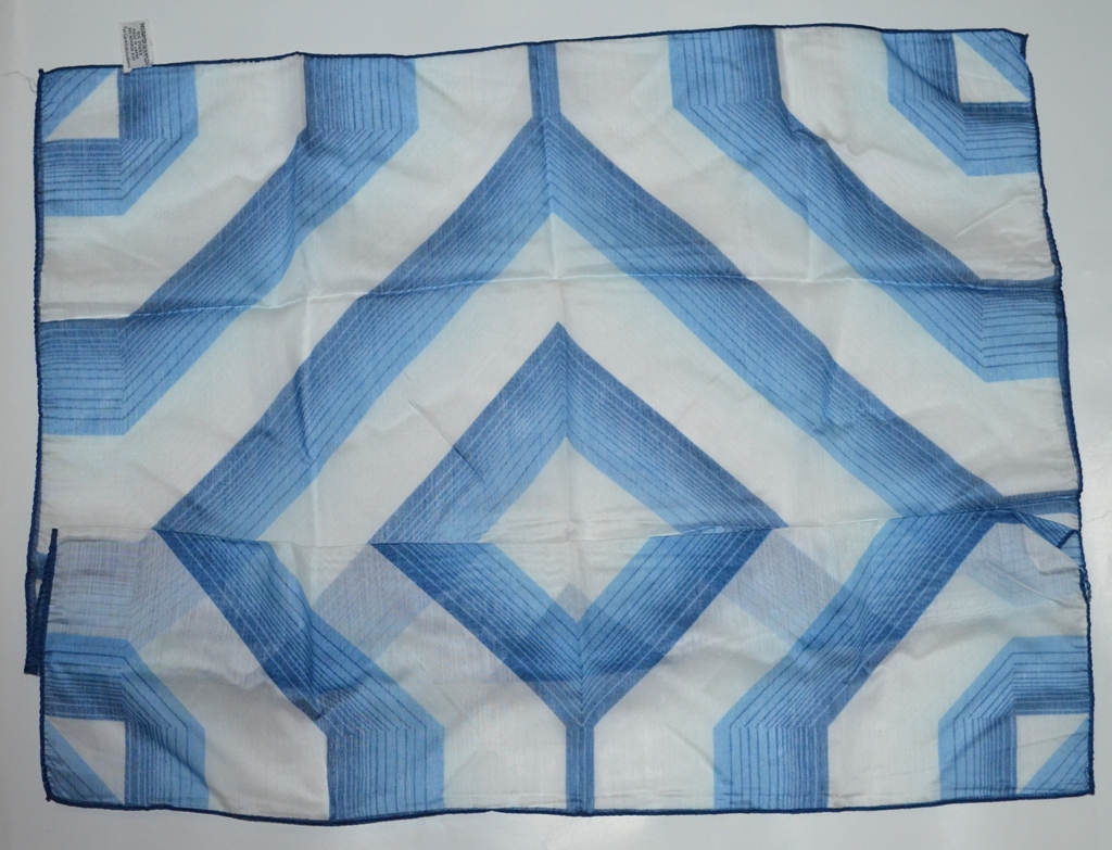 BLUE & WHITE PATTERNED SCARF