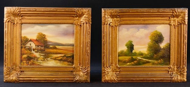 PAIR OF OIL PAINTINGS - H COSTELLO