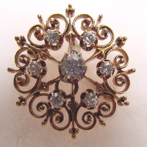 VICTORIAN GOLD & DIAMOND PIN