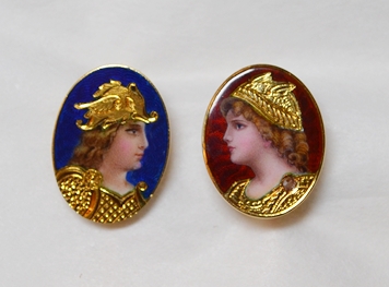 GOLD ENAMEL OVAL STICK PINS